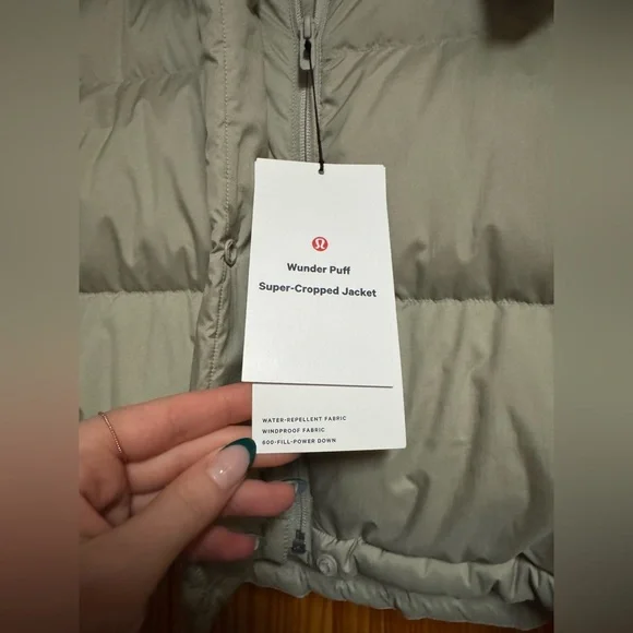 Lululemon Wunder Puff Super-Cropped Jacket in Heather Raw Linen - Picture 2 of 5